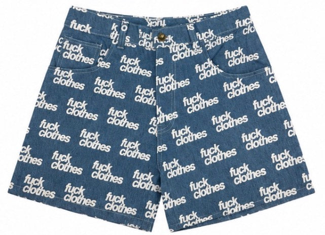 All Over Print Denim Shorts