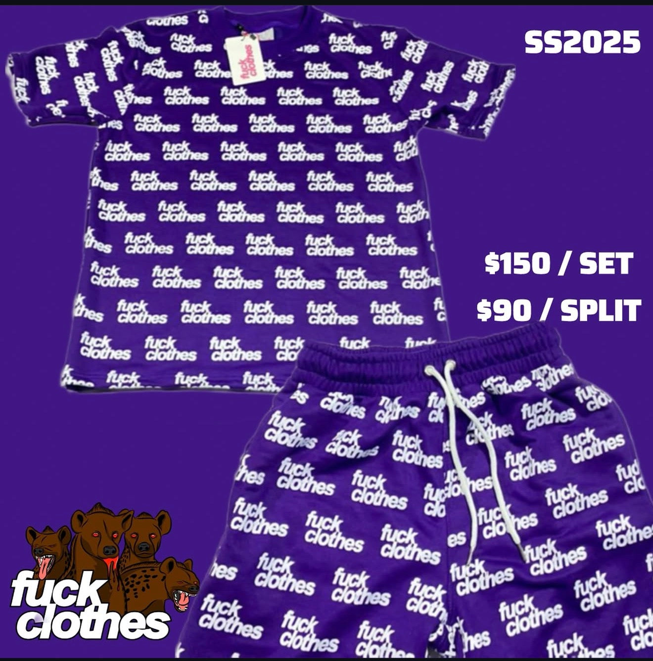 Fuck Clothes All Over Print Short Set