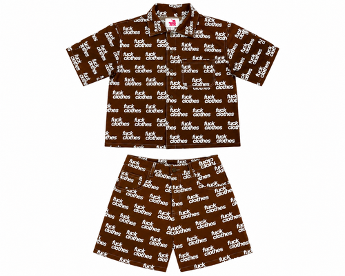 All Over Print Denim Shorts