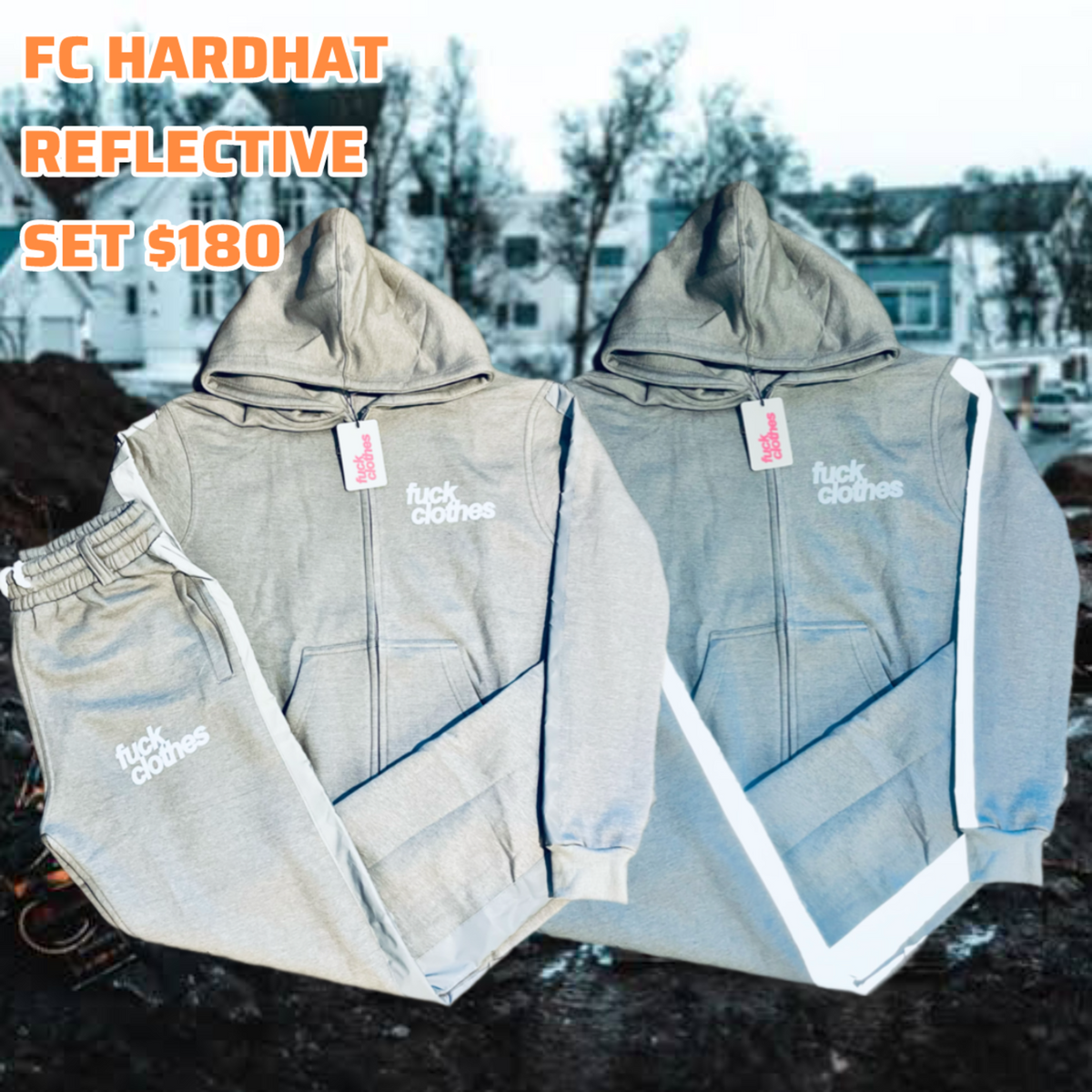 Fuck Clothes Hardhat Reflective Set